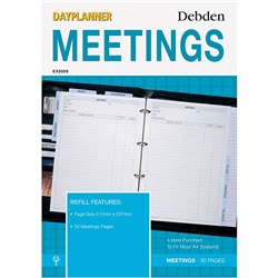 DAYPLANNER A4 DESK EDITION REFILLS 4 RING MEETINGS