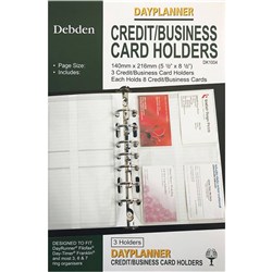 DAYPLANNER DESK EDITION REFILLS 7 RING CREDIT BUSINESS CARD HOLDER PKT3