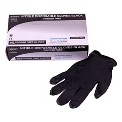 NITRILE GLOVES MEDIUM BLACK PK100