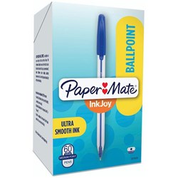 PAPERMATE 50 INKJOY BALLPOINT PEN 1.0MM BLUE PACK OF 60