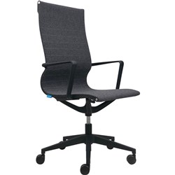 Buro Diablo High Back Meeting Chair Dynamic Seat Charcoal Fabric Seat and Back