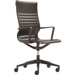 Buro Diablo High Back Meeting Chair Dynamic Seat Black PU Seat and Back