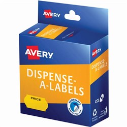 Avery Dispenser Label 26x16mm Price Yellow PK250 Minimum buy quantity of 5 pkts