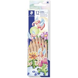 STAEDTLER NATURAL JUMBO COLOURED PENCILS TRIANGULAR ASSORTED ASSORTED PACK OF 12