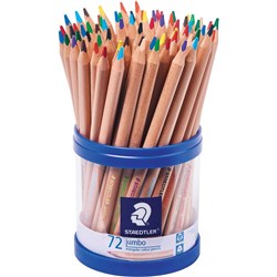 STAEDTLER NATURAL JUMBO COLOURED PENCILS TRIANGULAR ASSORTED CUP OF 72