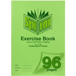SPIRAX EXERCISE BOOK P109 A4 96 PAGE 14MM DOTTED THIRDS Minimum buy quantity of 10