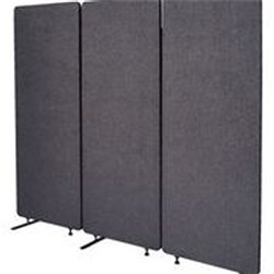 VISIONCHART ZIP ACOUSTIC DIVIDER SCREEN 3 PANEL 1650Hx1830W GRAPHITE