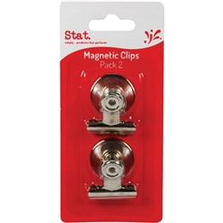 STAT MAGNETIC LETTER CLIPS 32MM PACK OF TWO CHROME