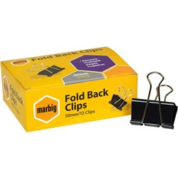 FOLDBACK CLIPS 50MM BOX OF 12 141750