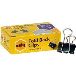 FOLDBACK CLIPS 19MM BOX OF 12 141746