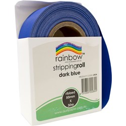 RAINBOW STRIPPING ROLL RIBBED 50MMX30M DARK BLUE