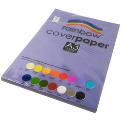 RAINBOW COVER PAPER 125GSM A3 PURPLE PACK 100 SHEETS