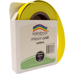 RAINBOW STRIPPING ROLL RIBBED 25mmx30m Yellow