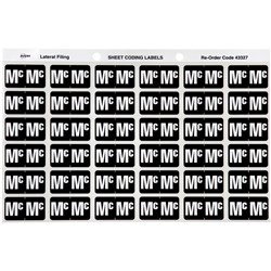 Avery Alphabet Coding Label Mc Side Tab 25x38mm Whiet Black Pack of 180