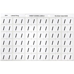 AVERY ALPHA CODING LABEL SIDE TAB 25X38MM WHITE / BLACK PACK 180