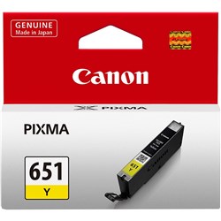 CANON INKJET CLI651 CARTRIDGE Yellow iP7260 MG6360 MG5460