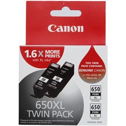 CANON PGI650XL BLACK INK Black TWIN PACK PGI650XLBK-TWIN