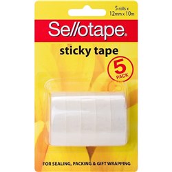 Sellotape Sticky Tape 12mmx10m Clear packet of 5 ** MUST BUY 6