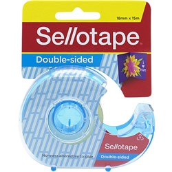 SELLOTAPE DOUBLE SIDED TAPE 18MMX15M WITH NO LINER IN DISPENSER CLEAR