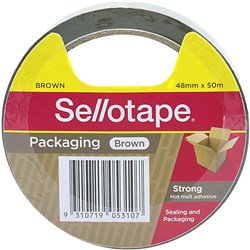 Sellotape Hot-Melt Adhesive Packaging Tape 48mmx50m Brown