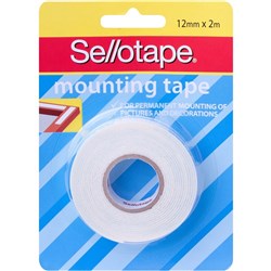 Sellotape Permanent Mounting Tape 12mmx2m White