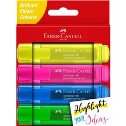 FABER-CASTELL TEXTLINER HIGHLIGHTERS ICE ASSORTED PACK OF 4 57-4802-04