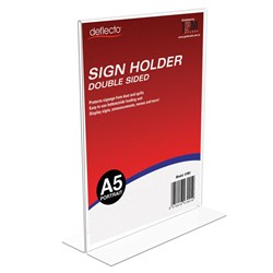 DEFLECTO SIGN MENU HOLDER DOUBLE SIDED A5 PORTRAIT