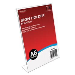 Deflecto Sign Menu Holder Slanted A6 Portrait Strut Card Holder