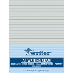 WRITER A4 EXAM PAPER 18mm Dotted Thirds Portrait Ream of 500