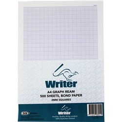 WRITER A4 EXAM PAPER 2mm Graph Portrait ream Minimum buy quantity of 8reams