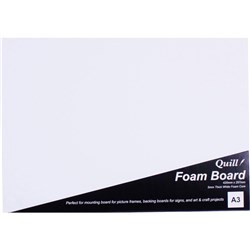 FOAM BOARD QUILL 97012 A3 297x420MM 5MM WHITE