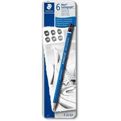 STAEDTLER MARS LUMOGRAPH PENCIL GRAPHITE 6 ASSORTED DEGREES