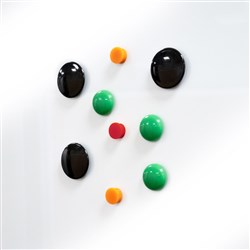 VISTA MAGNETIC BUTTON BLACK 15MM PACK 16