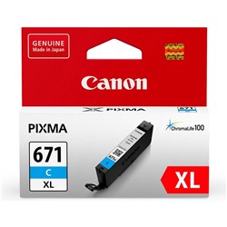 CANON CLI671XLC INK CARTRIDGE CYAN HIGH YIELD