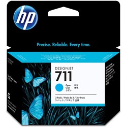 HP 711 CZ134A CYAN 3 PACK FOR DESIGNJET T120,T520