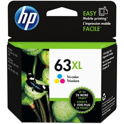 HP 63XL TRI COLOUR INK HY 330 PAGES F6U63AA