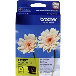 BROTHER LC39Y INK CARTRIDGE Yellow 260Pg