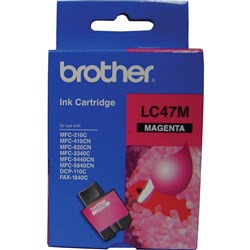 BROTHER LC47M MAGENTA INK CARTRIDGE P110C / 115C MFC-210C / 410CN / 62