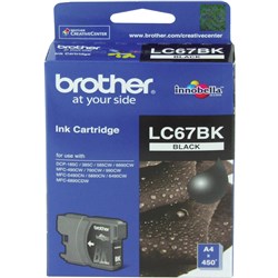 BROTHER LC67BK BLACK INK CARTRIDGE SUITS DCP-385C