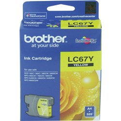 BROTHER LC67Y COL INK CARTRIDGE YELLOW SUITS DCP-385C