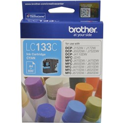 BROTHER LC133C INKJET CARTRIDGE Cyan 600pg