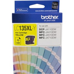 BROTHER LC135XLY INKJET CARTRIDGE Yellow 1200pg High Yield