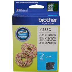 BROTHER LC233C INK CARTRIDGE Cyan 550 page