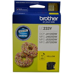 BROTHER LC233Y INK CARTRIDGE Yellow 550 page