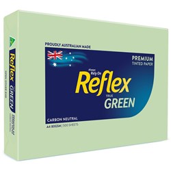 A4 REFLEX COPY PAPER GREEN 80GSM REAM