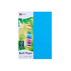 QUILL A4 XL MULTIOFFICE PAPER 80gsm Marine Blue Pack 100