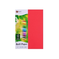 QUILL A4 XL MULTIOFFICE PAPER 80gsm Red Pack 100