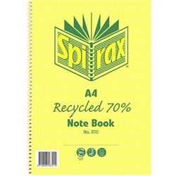 SPIRAX 810 A4 RECYCLED NOTEBOOK 120 PAGE