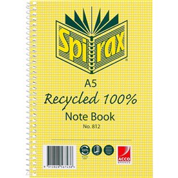 SPIRAX 812 A5 RECYCLED NOTEBOOK 120 PAGE