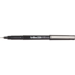 ARTLINE 220 FINELINER PEN BLACK 0.2MM TIP Available in 12's